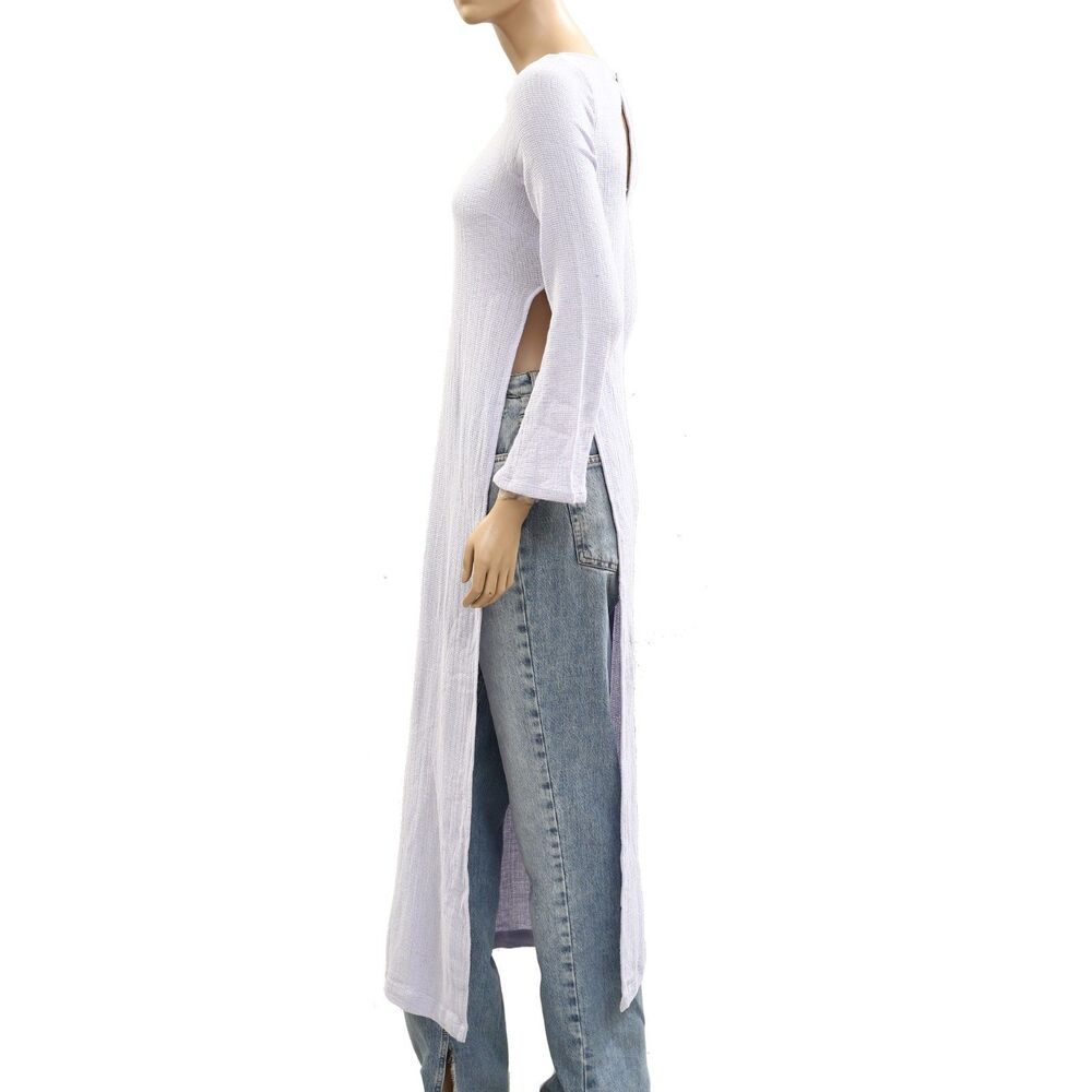 Free People Free-Est Stroll In The Sun Maxi Top Long Sleeve Cotton Blue S 287044 - Picture 5 of 8
